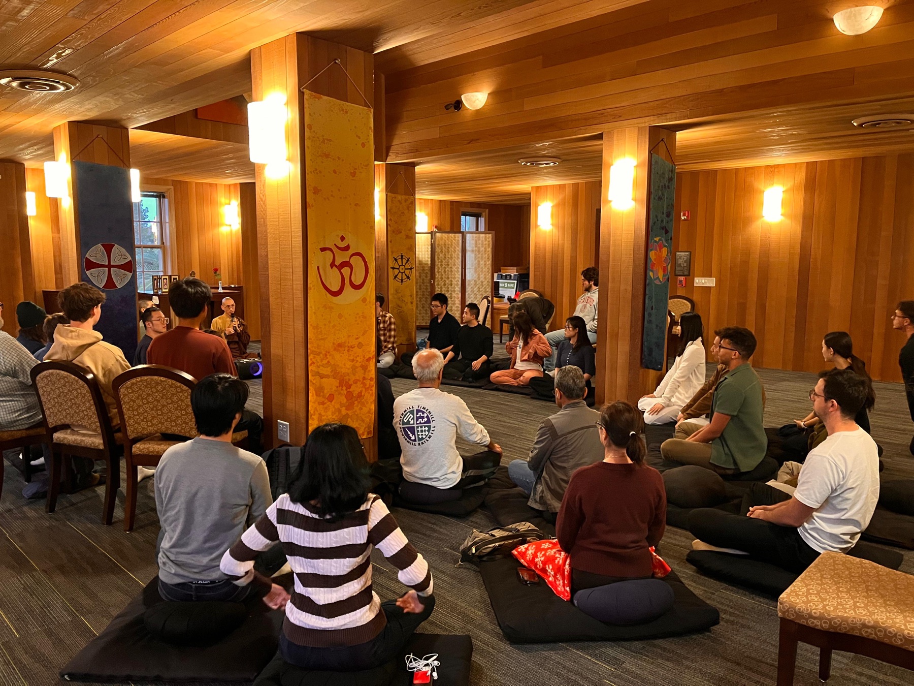 A gathering for meditation at Stanford
